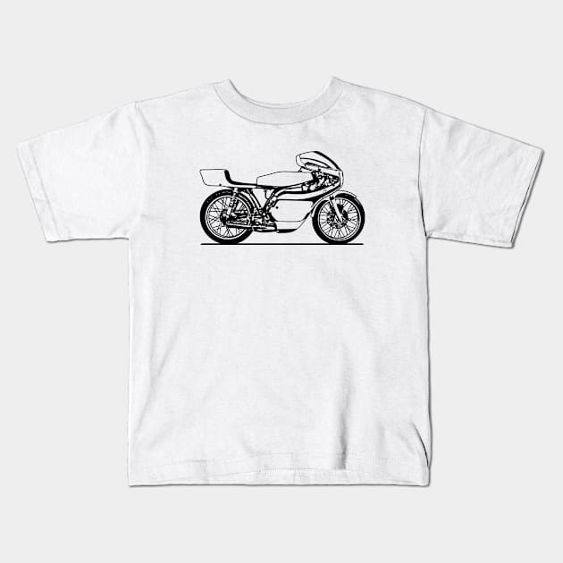 MT125R Motorcycle Sketch Art Kids T-Shirt by DemangDesign